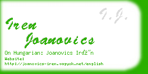 iren joanovics business card